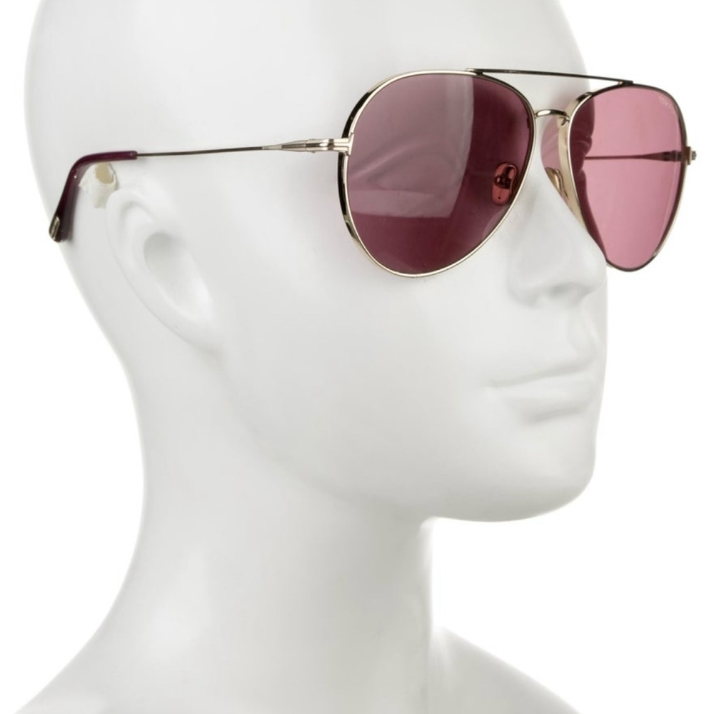 Tom Ford Aviator Sunglasses with Gold Frame and Tinted Lenses - Picture 5 of 11